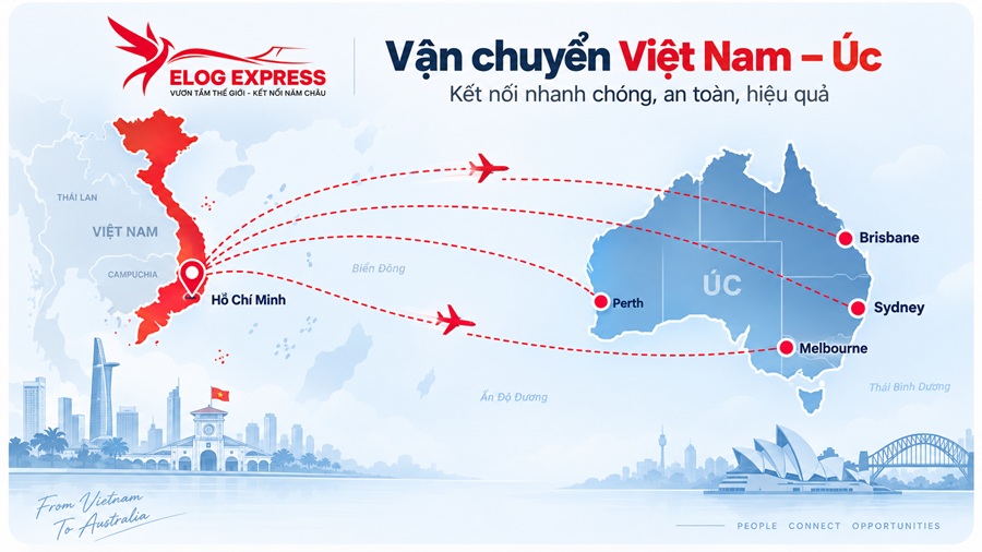 Dịch vụ vận chuyển Việt Úc tại nhiều thành phố